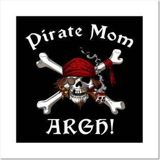 Pirate Mom Skull Posters and Art